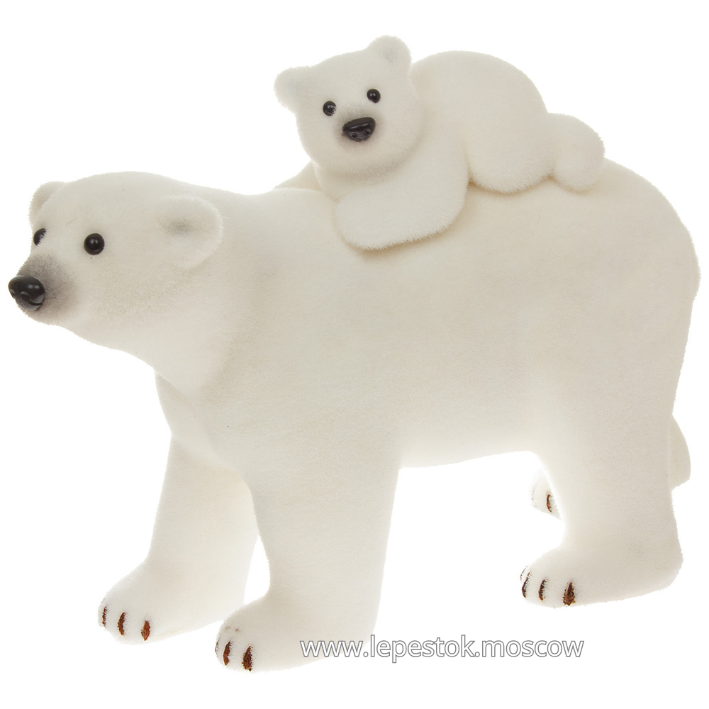 Фигура "Медведица с медвежонком" (флок), 60х23хН41 см