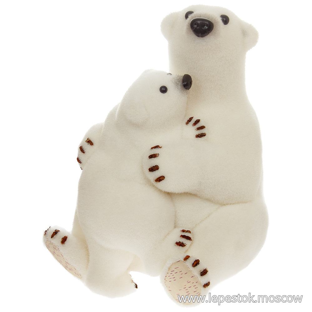 Фигурка "Медведица с медвежонком" (флок), 31х30хН37 см