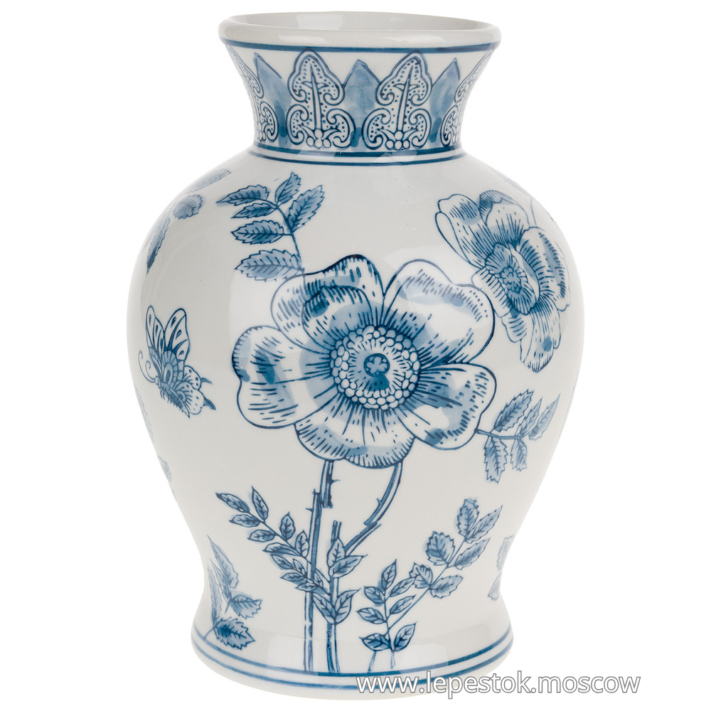 Ваза "Шинуазри Blue" (керамика), D14,5xH23 см