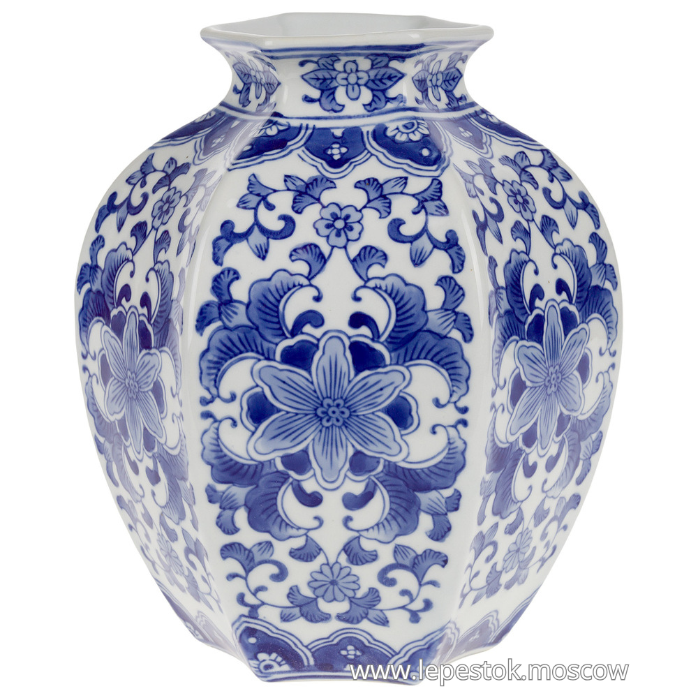 Ваза "Шинуазри Blue" (керамика), D21xH23 см